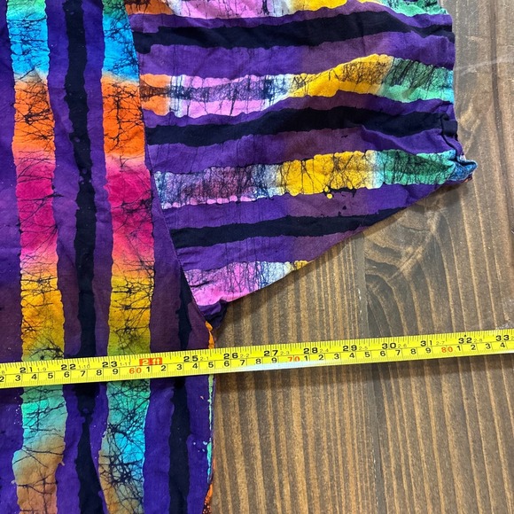 🌈 KALAMA Batik Stripe Oversized Button-Up Shirt Women's 2X Boho Art Top 🎨 - Picture 5 of 6